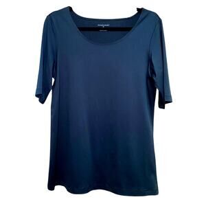 Christopher Banks - Black Half Sleeve Scoop Neck Blouse